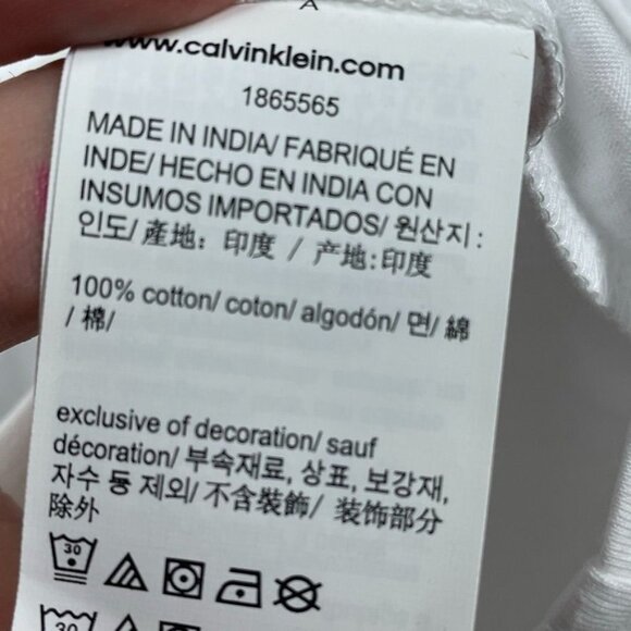 Calvin Klein Men’s White T-Shirt 2X-Large 100% Cotton Casual Crewneck d0704 - Picture 4 of 7